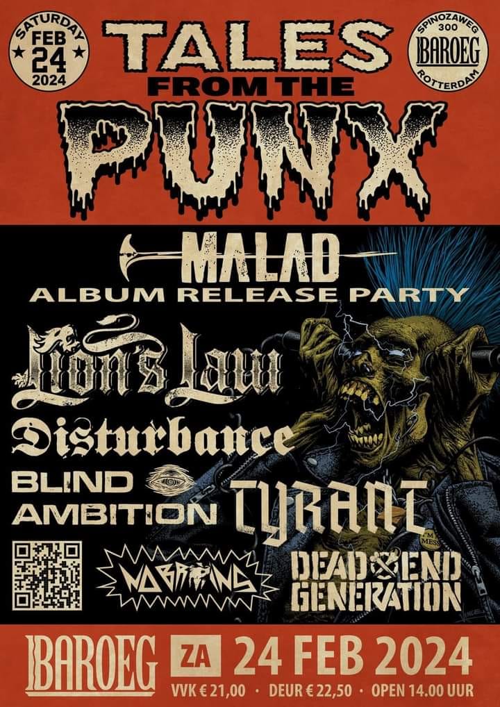 Tales From The Punx: Lion's Law + Tyrant + Disturbance + Malad + Blind Ambition + No Brains | Baroeg